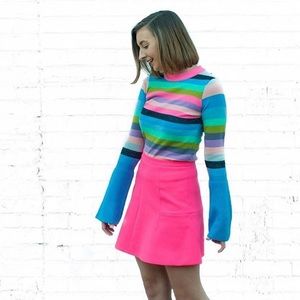 ASOS Colorful Striped Bell Sleeve Sweater